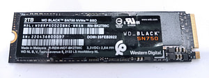 Western Digital Black SN750 2TB M.2 NVMe PCIe Gen3 x4 SSD Computer Components