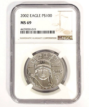 2002-P $100 1OZ Platinum Eagle NGC MS69 US Coin US Coins