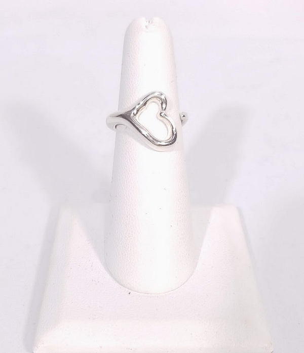 Tiffany & Co Elsa Peretti Open Heart Sterling Silver Ring Rings