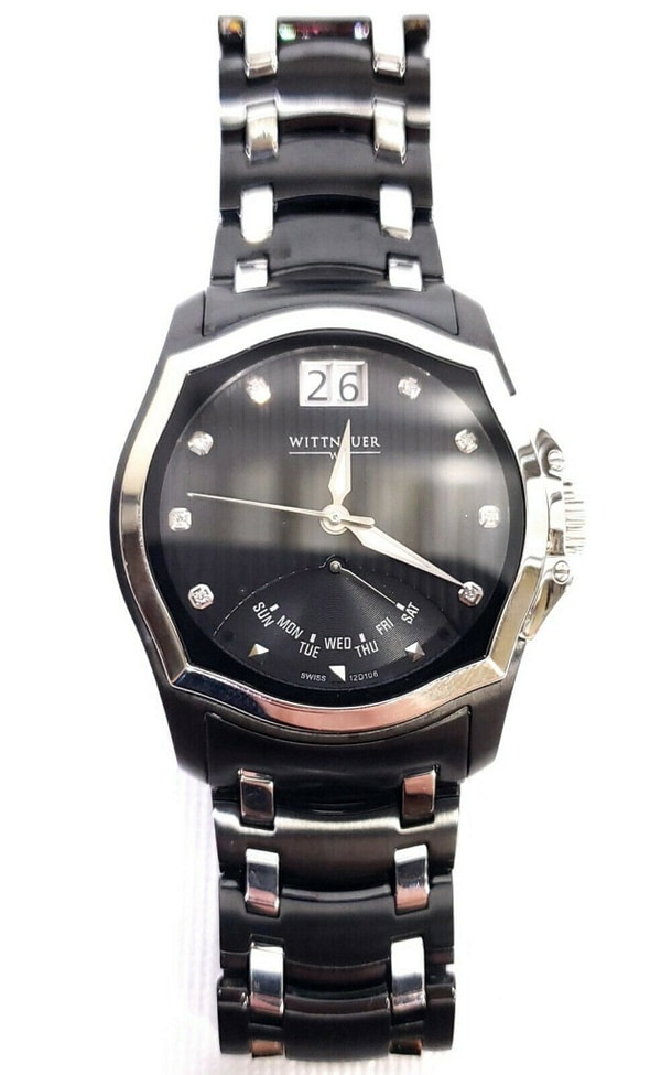 Wittnauer Men’s Monserrat Black Dial Two-tone Watch Jewelry