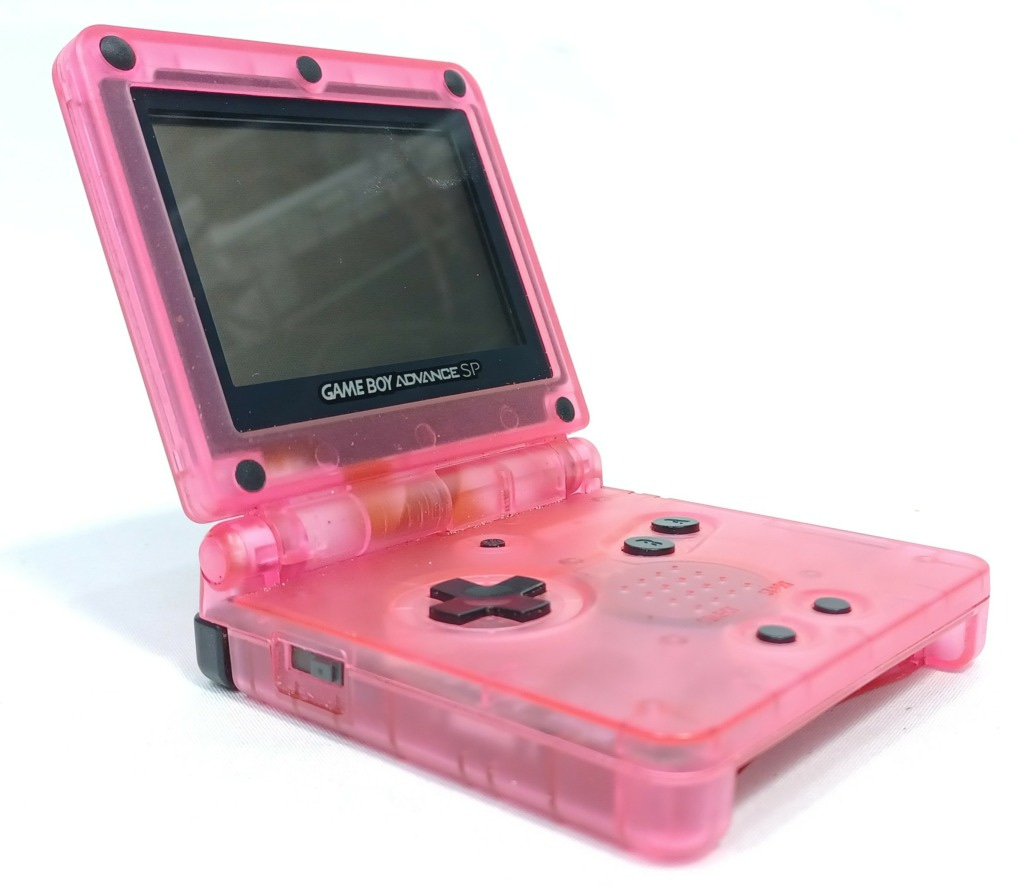 Nintendo AGS-001 Game Boy Advance SP Clear Pink Console Bundle