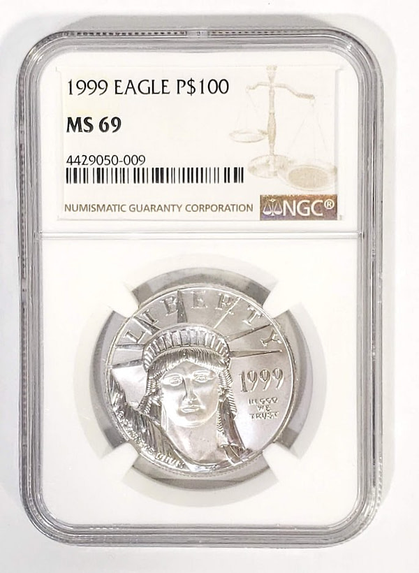1999-P $100 1OZ Platinum Eagle NGC MS69 US Coin US Coins
