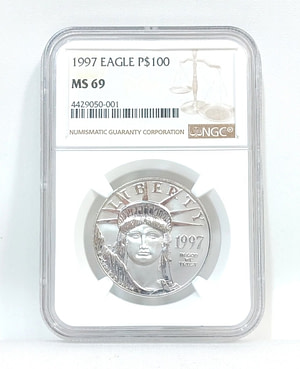1997-P $100 1OZ PLATINUM EAGLE NGC MS69 US COIN US Coins