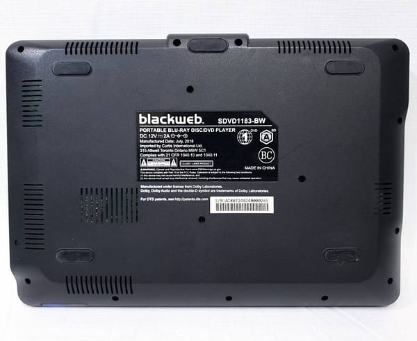 Blackweb SDVD1183-BW 11.4″ Portable Blu-Ray & DVD Player DVD & Blu-ray Players